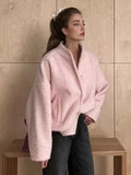 Pink Bouclé Jacket-jackets > bouclé jacket-Laventaire-Laventaire