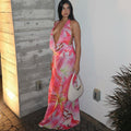 Pink Elegant Cocktail Maxi Dress-dresses > maxi dress-Laventaire-Laventaire
