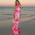 Pink Elegant Cocktail Maxi Dress-dresses > maxi dress-Laventaire-Laventaire
