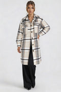 Plaid Long Coat-coats > long coats-Laventaire-Laventaire