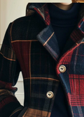 Plaid Short Buttoned Coat-coats > short coat-Laventaire-Laventaire