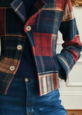 Plaid Short Buttoned Coat-coats > short coat-Laventaire-Laventaire