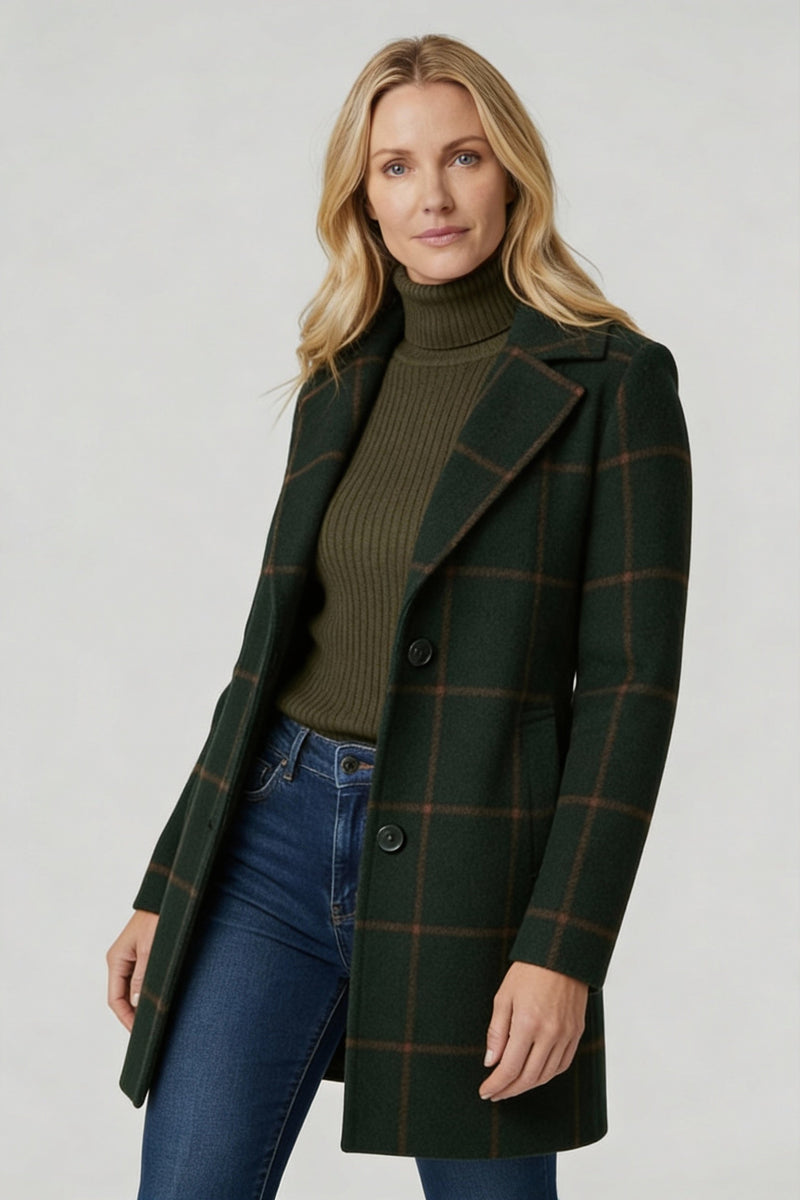 Plaid Trench Coat-coats > trench coat-Laventaire-Laventaire