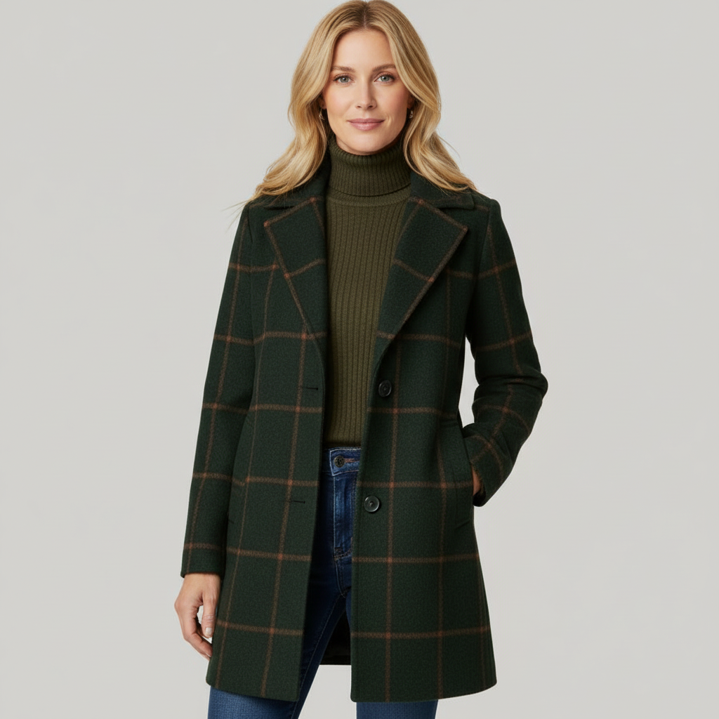 Plaid Trench Coat-coats > trench coat-Laventaire-Laventaire