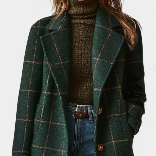 Plaid Trench Coat-coats > trench coat-Laventaire-Laventaire