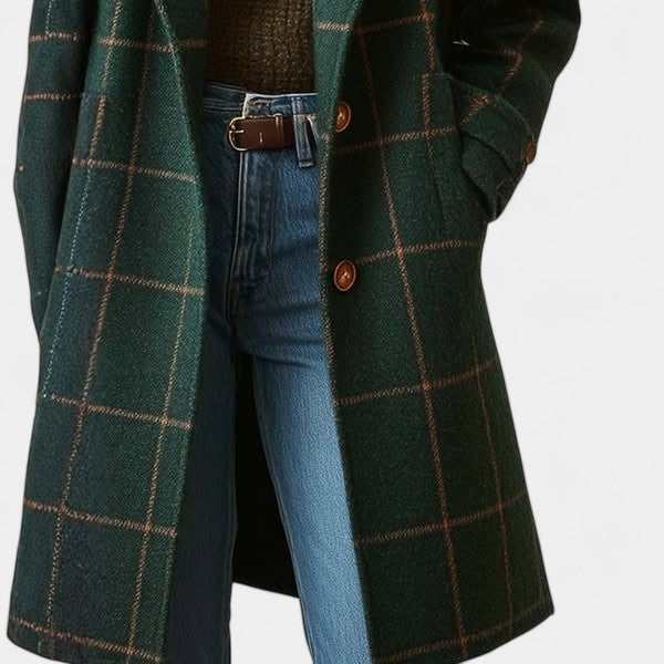 Plaid Trench Coat-coats > trench coat-Laventaire-Laventaire