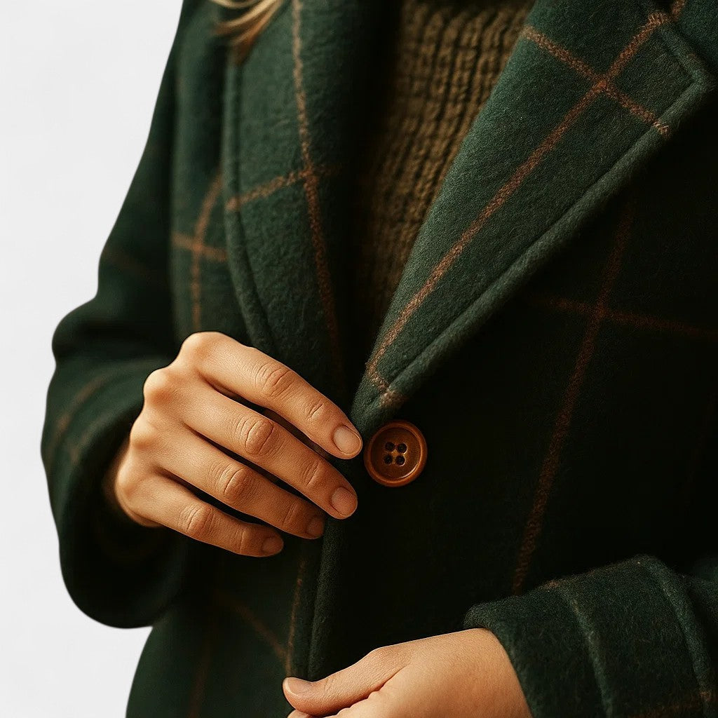 Plaid Trench Coat-coats > trench coat-Laventaire-Laventaire