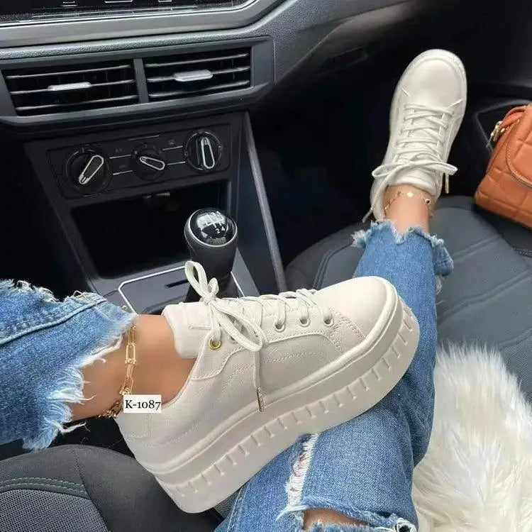 Platform Lace-Up Sneakers-footwear > sneakers-Laventaire-Laventaire