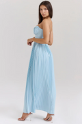 Pleated Maxi Dress-dresses > maxi dress-Laventaire-Laventaire