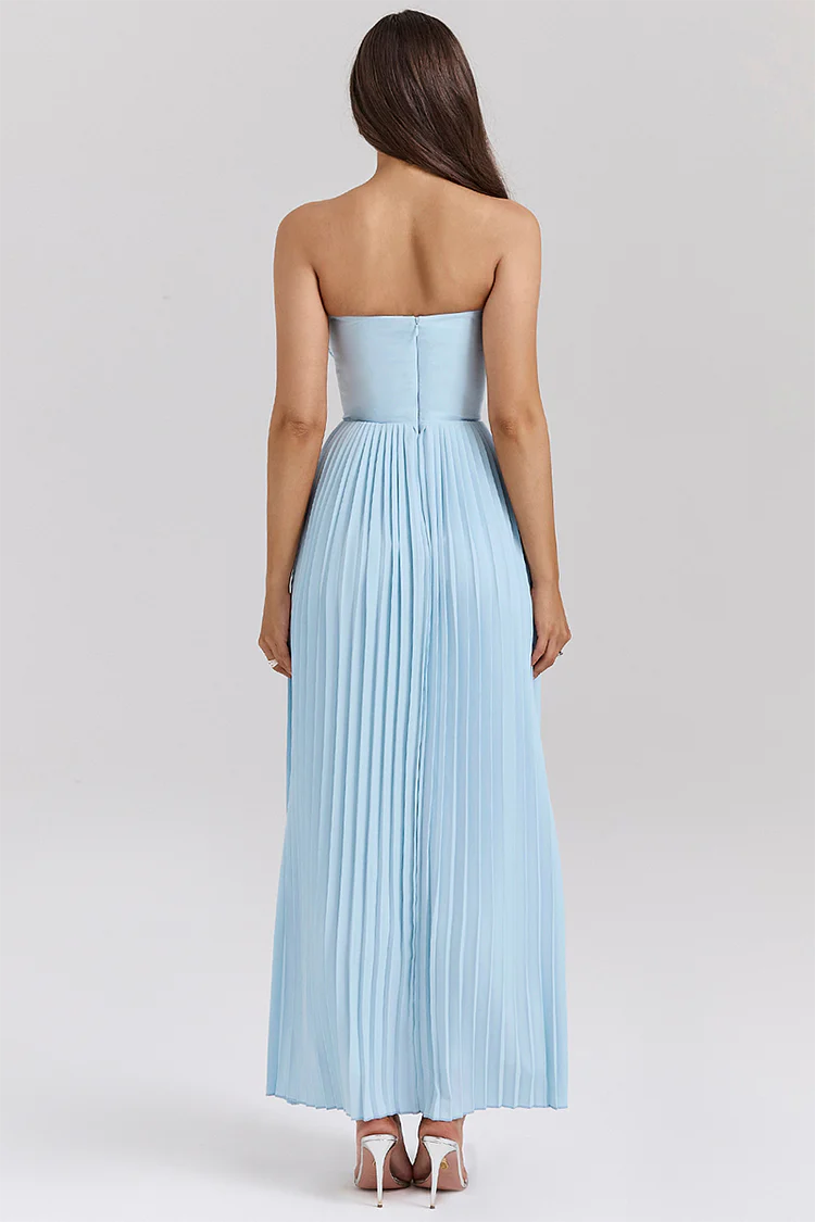 Pleated Maxi Dress-dresses > maxi dress-Laventaire-Laventaire