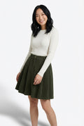 Pleated Skirt A-Line Fit-Skirts-Laventaire-Dark Green-S-Laventaire