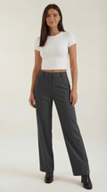 Pleated Straight Leg Trousers-trousers > straight leg trousers-Laventaire-Laventaire