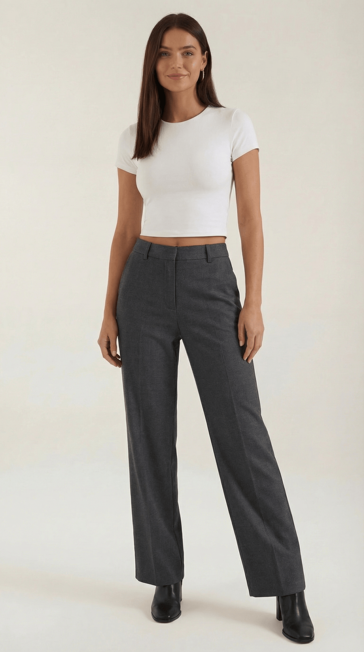 Pleated Straight Leg Trousers-trousers > straight leg trousers-Laventaire-Laventaire