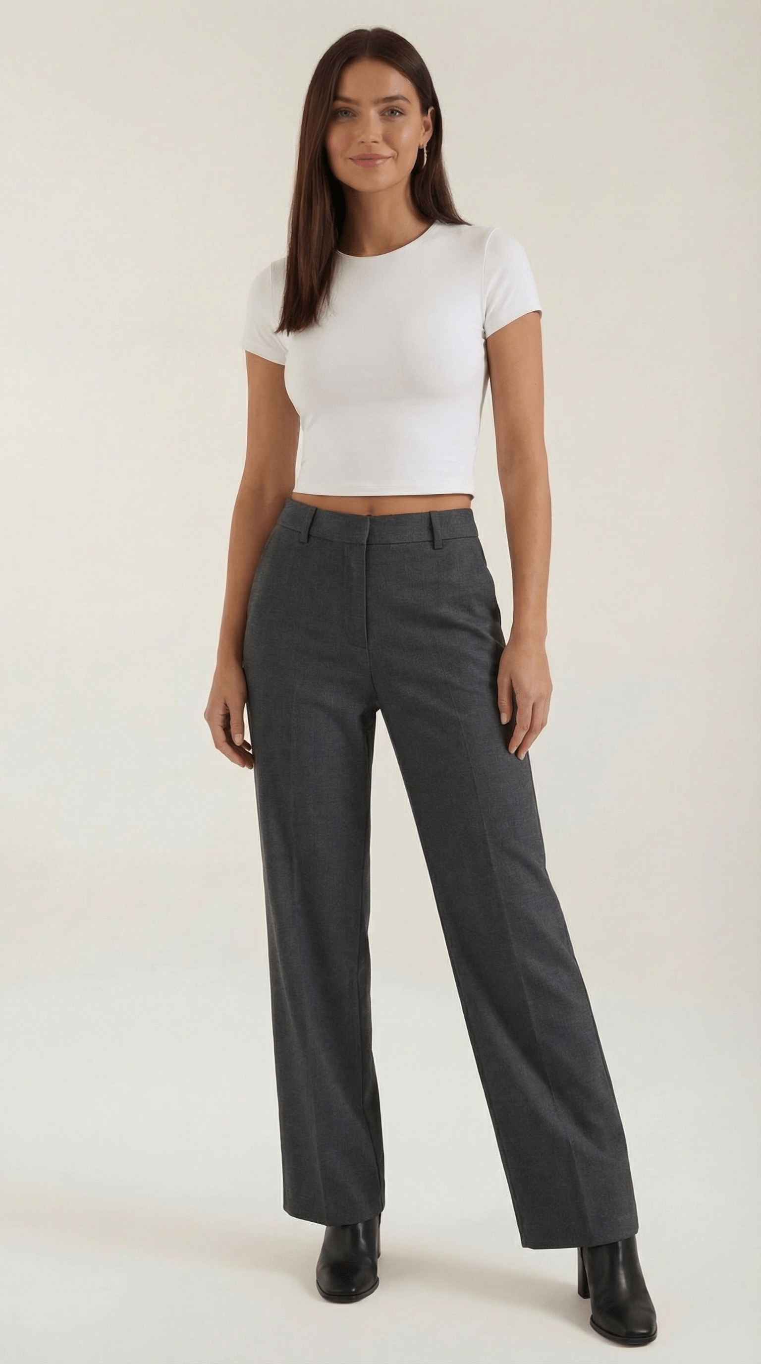 Pleated Straight Leg Trousers-trousers > straight leg trousers-Laventaire-Laventaire