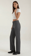 Pleated Straight Leg Trousers-trousers > straight leg trousers-Laventaire-Laventaire