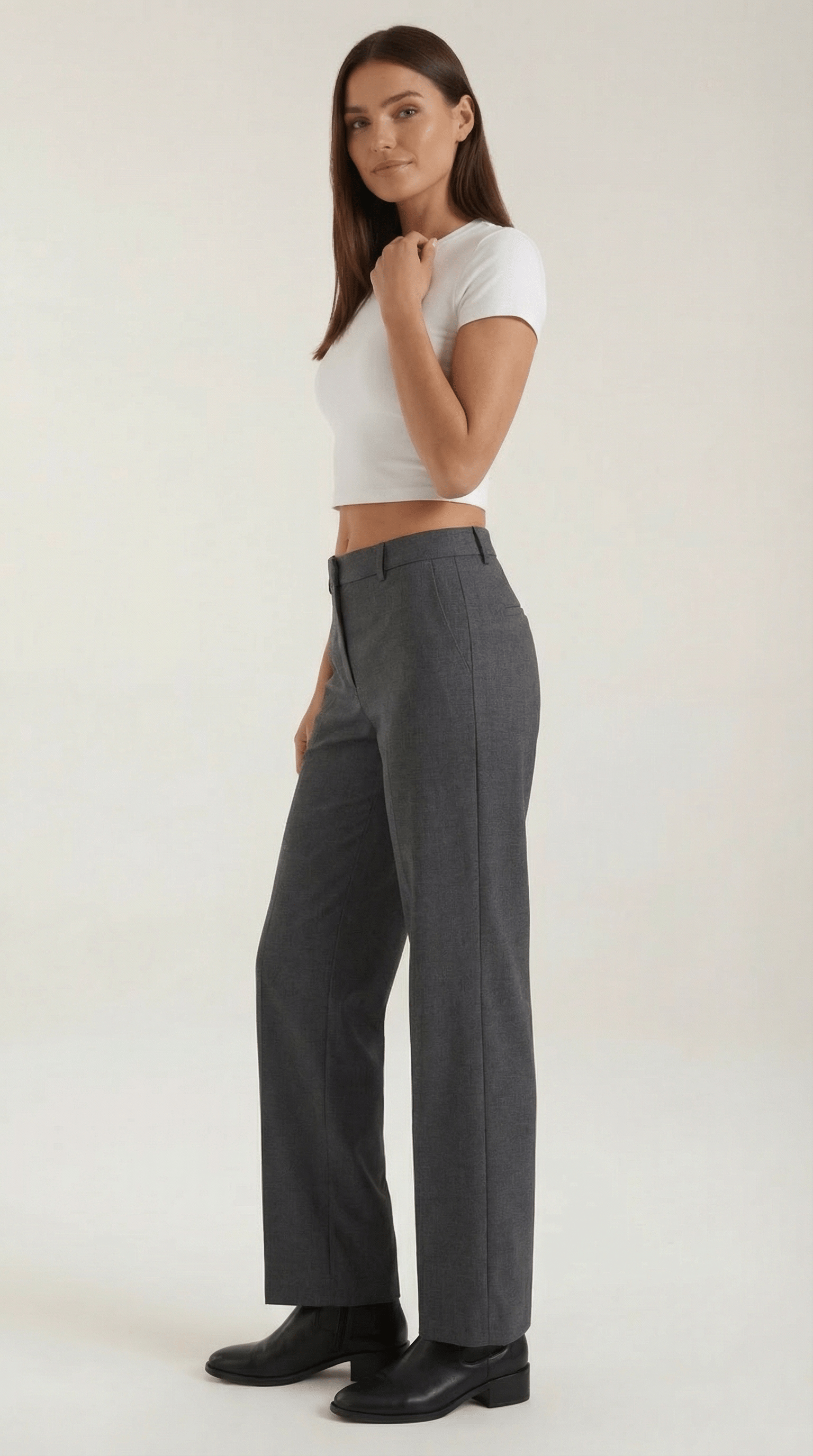 Pleated Straight Leg Trousers-trousers > straight leg trousers-Laventaire-Laventaire