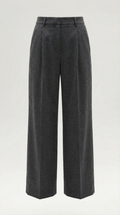 Pleated Straight Leg Trousers-trousers > straight leg trousers-Laventaire-Laventaire