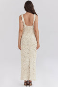 Plunge Neck Bridal Maxi Dress-dresses > floral dress-Laventaire-Laventaire