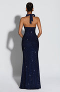 Plunge Neck Maxi Dress-dresses > maxi dress-Laventaire-Laventaire