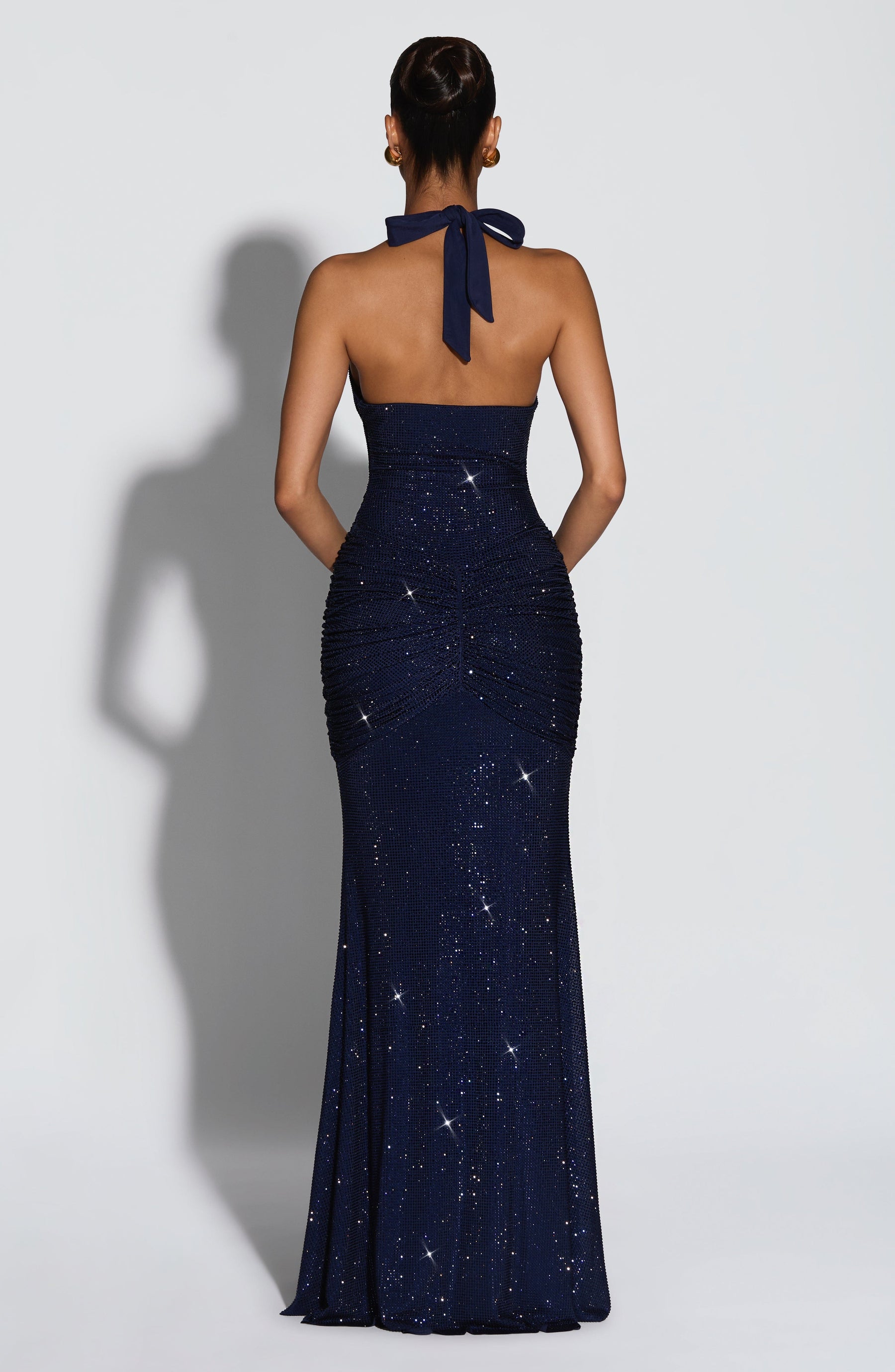 Plunge Neck Maxi Dress-dresses > maxi dress-Laventaire-Laventaire