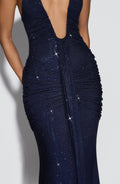 Plunge Neck Maxi Dress-dresses > maxi dress-Laventaire-Laventaire