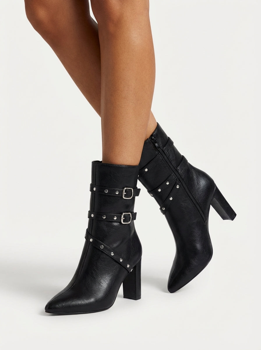 Pointed Toe Ankle Boots-footwear > ankle boots-Laventaire-Laventaire