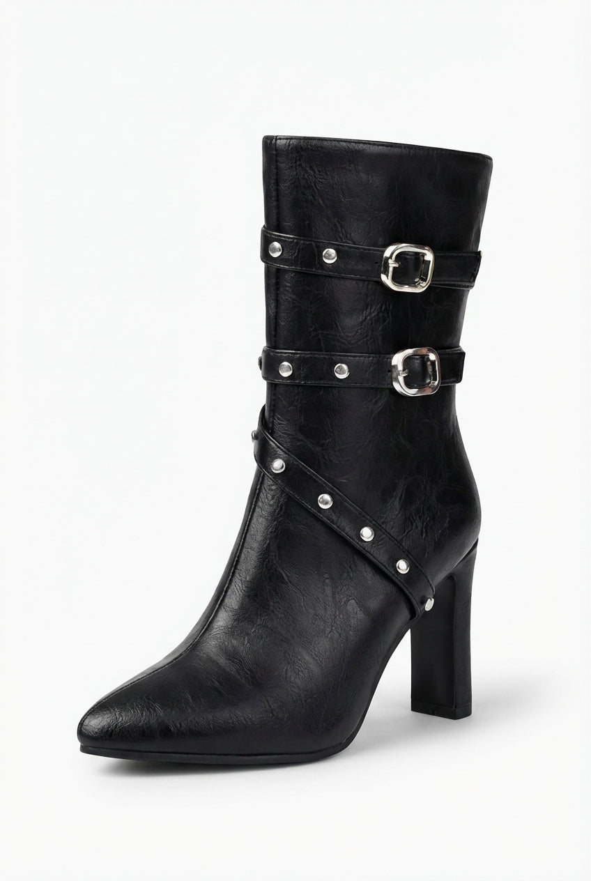 Pointed Toe Ankle Boots-footwear > ankle boots-Laventaire-Black-35-Laventaire