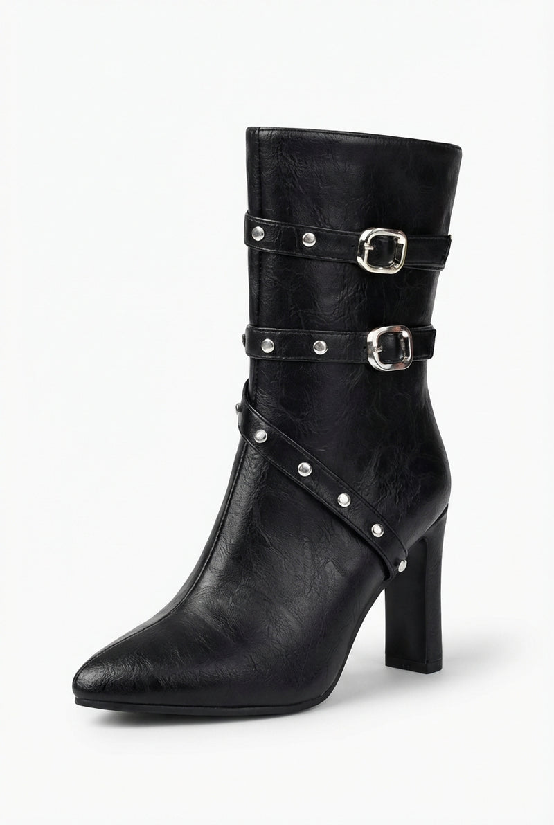 Pointed Toe Ankle Boots-footwear > ankle boots-Laventaire-Black-35-Laventaire