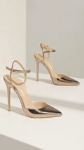 Pointed Toe Ankle Strap Heels-footwear > heels > ankle strap heels-Laventaire-Laventaire