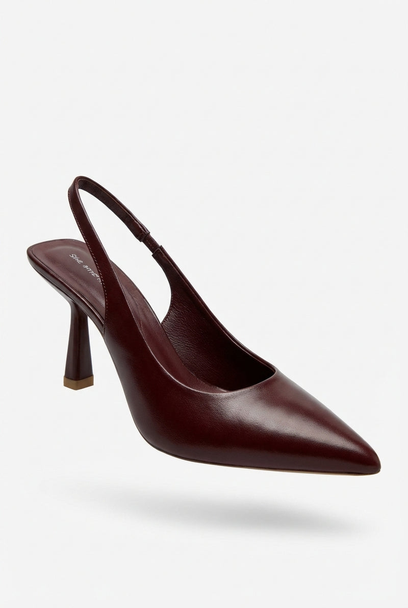 Pointed Toe Slingback Heels-footwear > heels > slingback heels-Laventaire-Laventaire