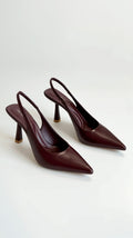 Pointed Toe Slingback Heels-footwear > heels > slingback heels-Laventaire-Laventaire