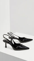 Pointed Toe Slingback Heels-footwear > heels > slingbacks-Laventaire-Laventaire
