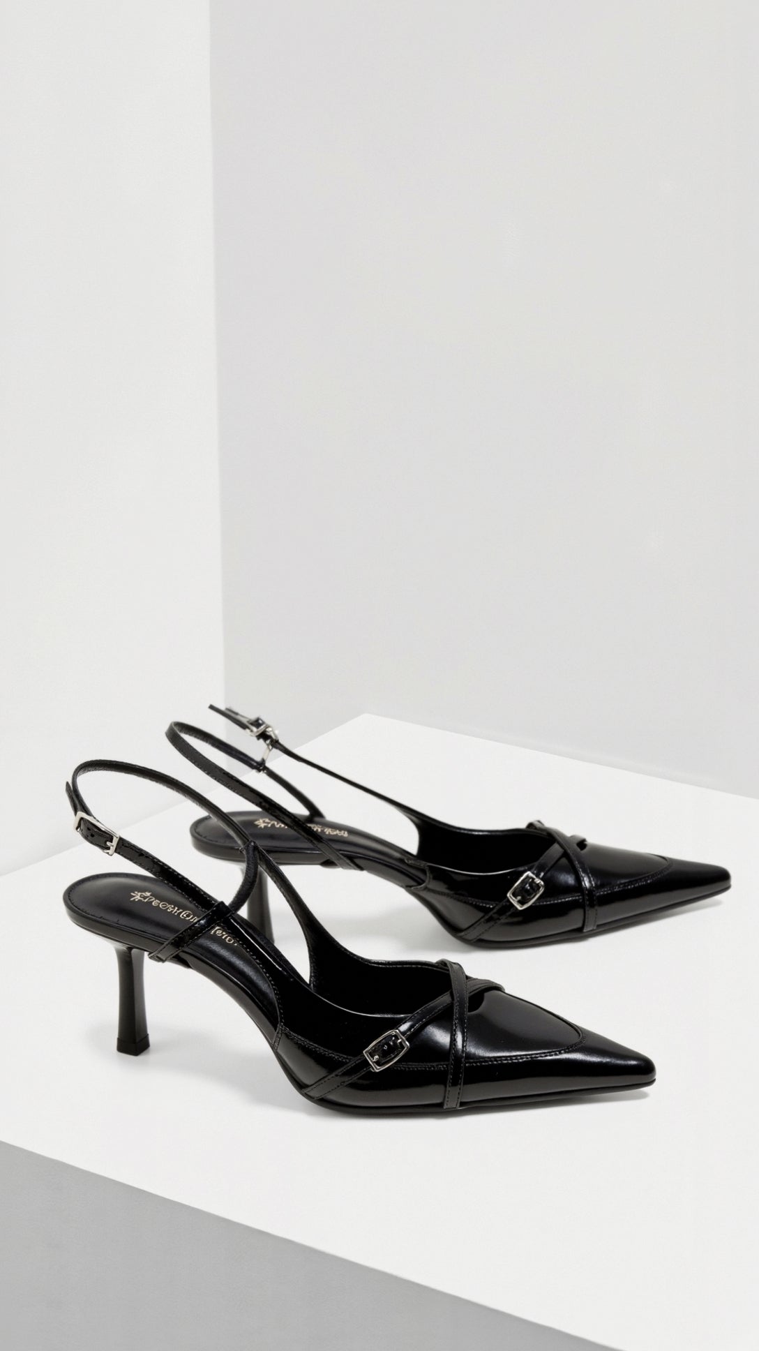 Pointed Toe Slingback Heels-footwear > heels > slingbacks-Laventaire-Laventaire