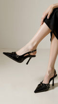 Pointed Toe Slingback Heels-footwear > heels > slingbacks-Laventaire-Laventaire