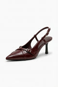 Pointed Toe Slingback Heels-footwear > heels > slingbacks-Laventaire-Burgundy-35-Laventaire