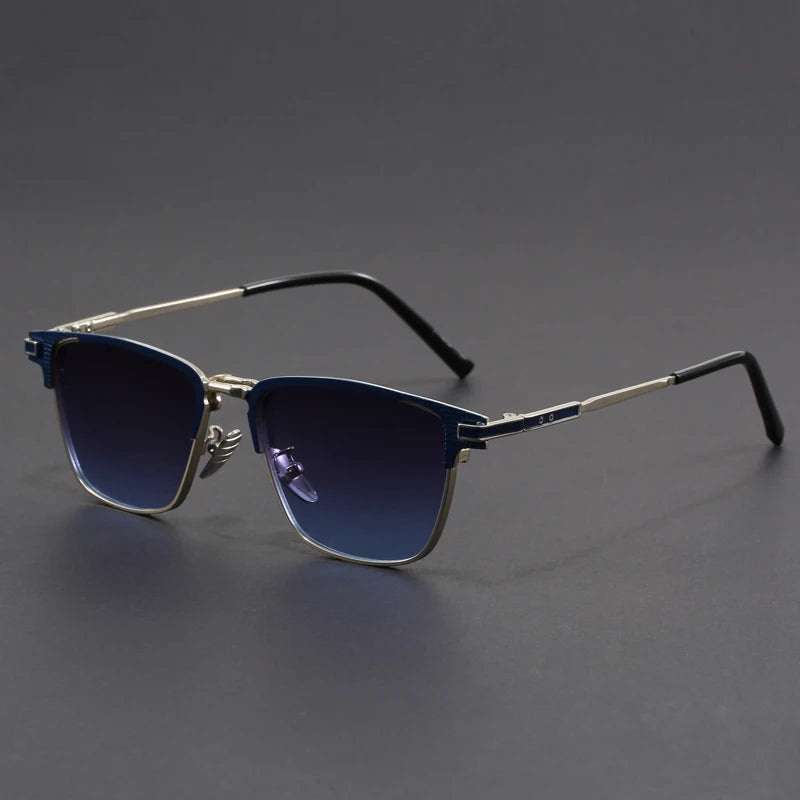 Polarized Half-Frame Sunglasses-accessories > eyewear > sunglasses-Laventaire-Blue-One size-Laventaire