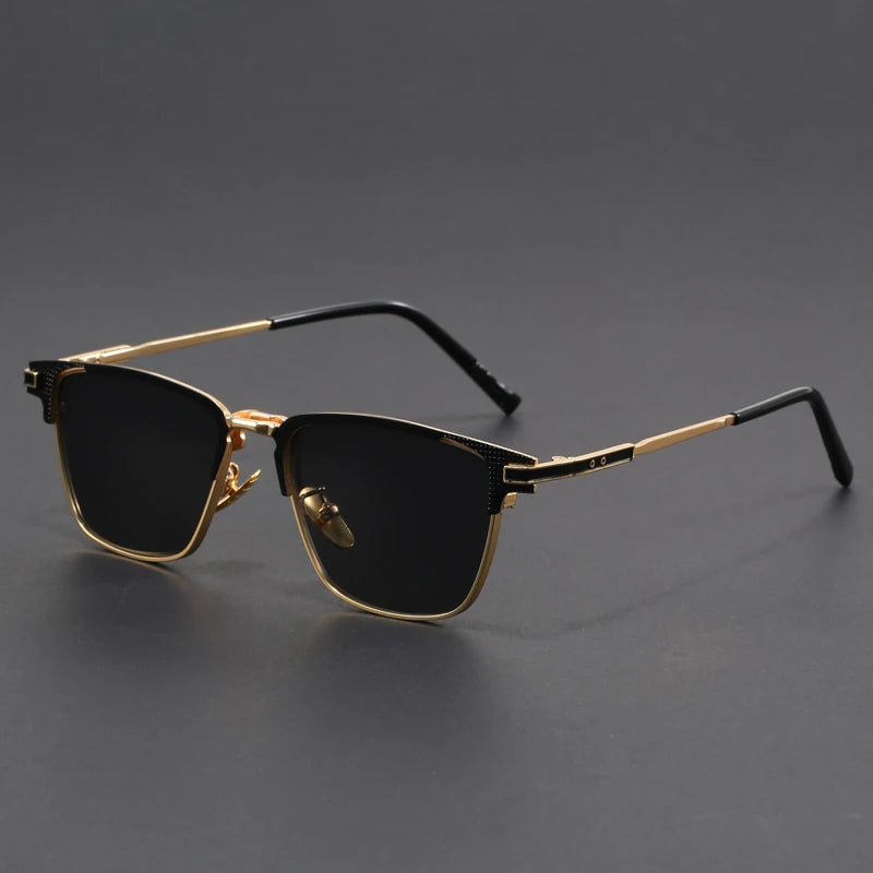 Polarized Half-Frame Sunglasses-accessories > eyewear > sunglasses-Laventaire-Gold-One size-Laventaire