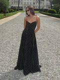 Polka Dot Print Maxi Dress-dresses > maxi dress-Laventaire-Laventaire