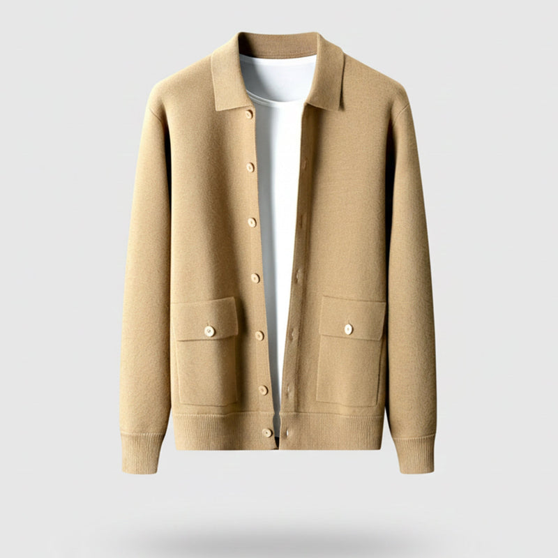 Polo Cardigan Sweater-sweaters > cardigans-Laventaire-Laventaire