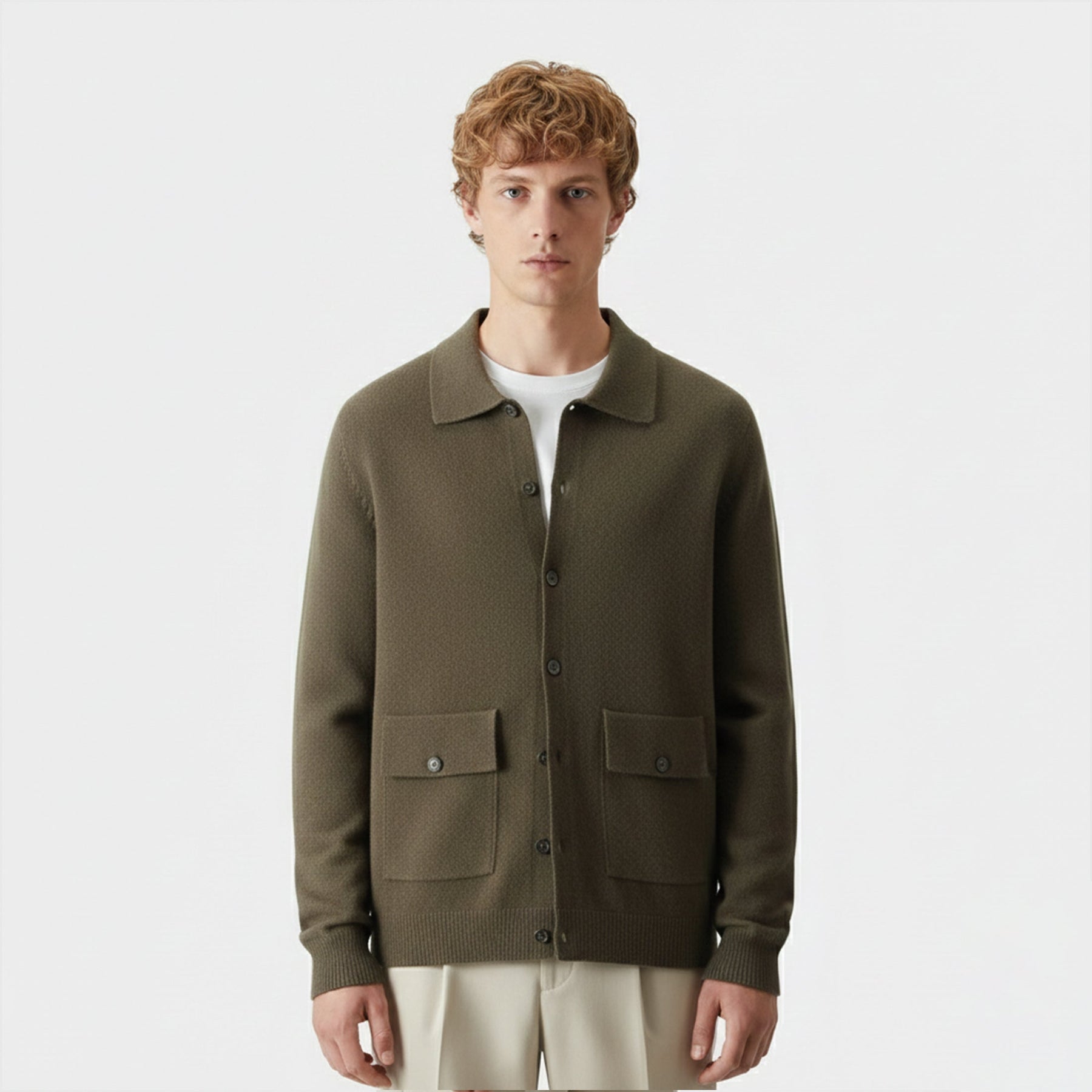 Polo Cardigan Sweater-sweaters > cardigans-Laventaire-Laventaire