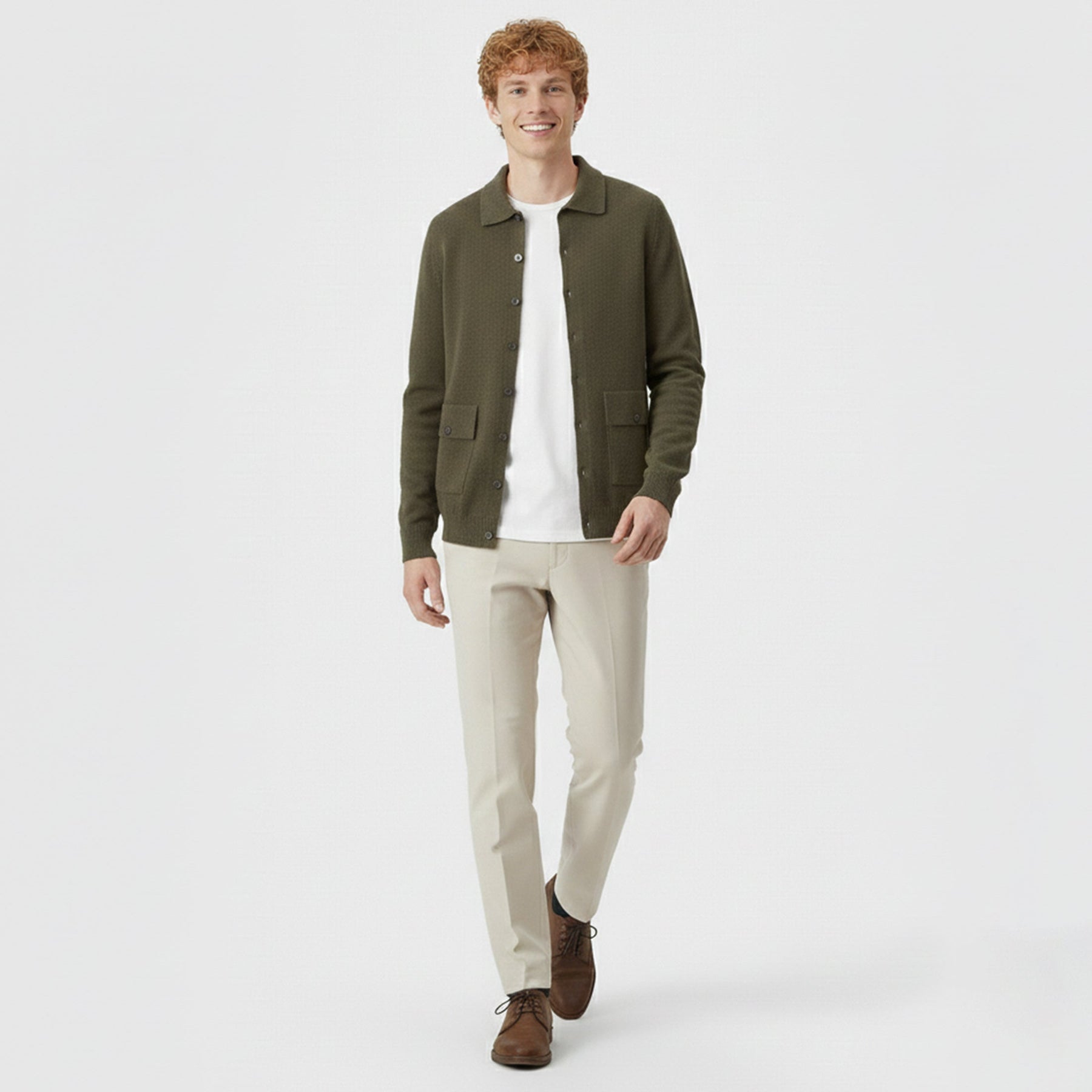 Polo Cardigan Sweater-sweaters > cardigans-Laventaire-Laventaire