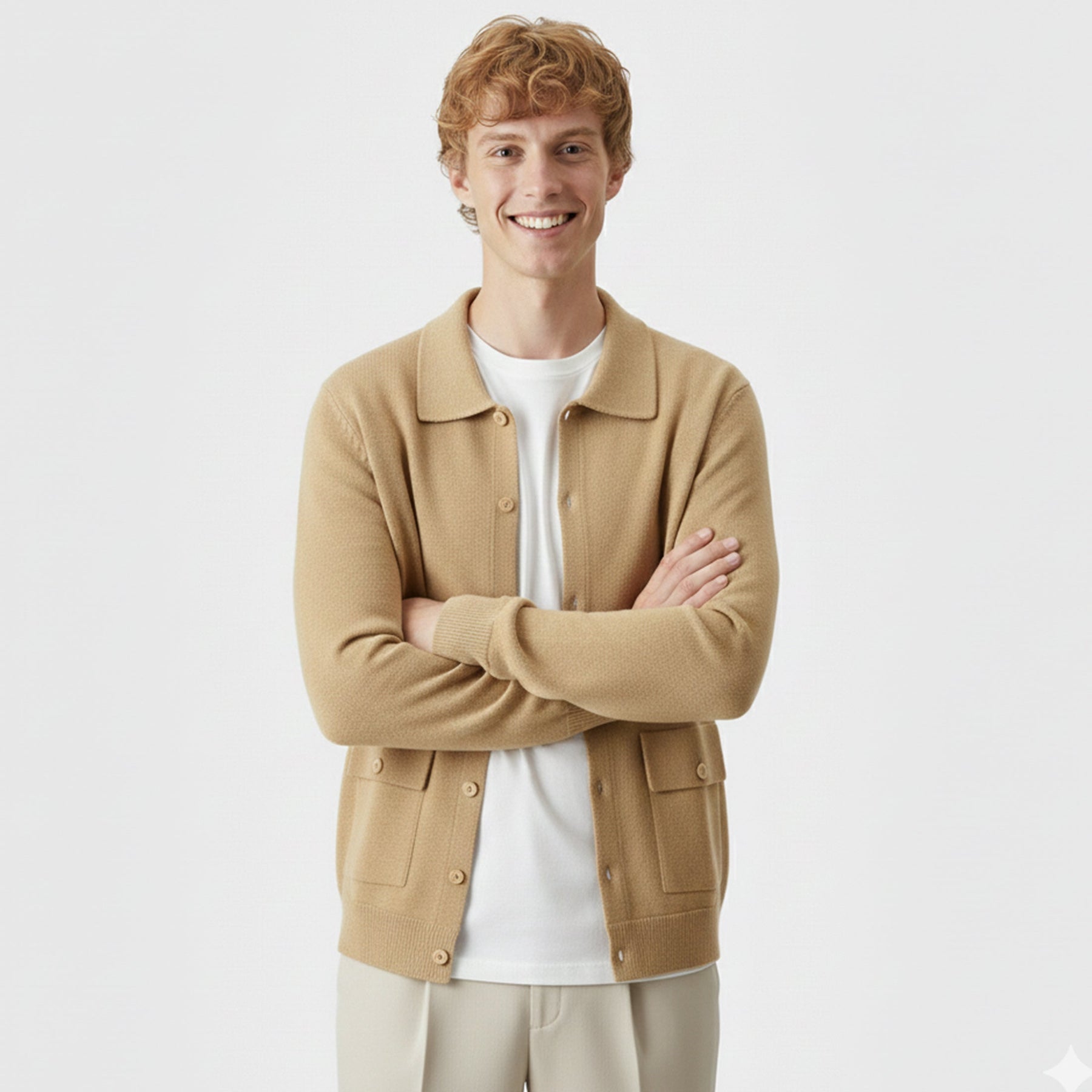 Polo Cardigan Sweater-sweaters > cardigans-Laventaire-Laventaire