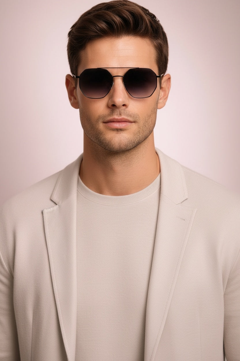 Polygonal Tinted Sunglasses-accessories > eyewear > glasses-Laventaire-Laventaire