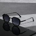 Polygonal Tinted Sunglasses-accessories > eyewear > glasses-Laventaire-Black-One size-Laventaire