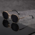 Polygonal Tinted Sunglasses-accessories > eyewear > glasses-Laventaire-Gold-One size-Laventaire