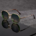 Polygonal Tinted Sunglasses-accessories > eyewear > glasses-Laventaire-Green-One size-Laventaire