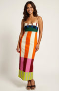 Printed Summer Midi Dress-dresses > summer dress-Laventaire-Multicolor-S-Laventaire