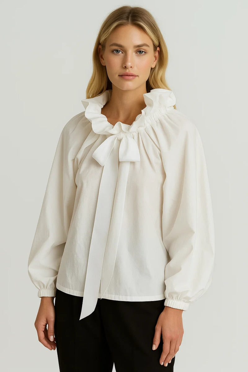 Puff Sleeve Blouse Top-tops > blouses-Laventaire-Laventaire