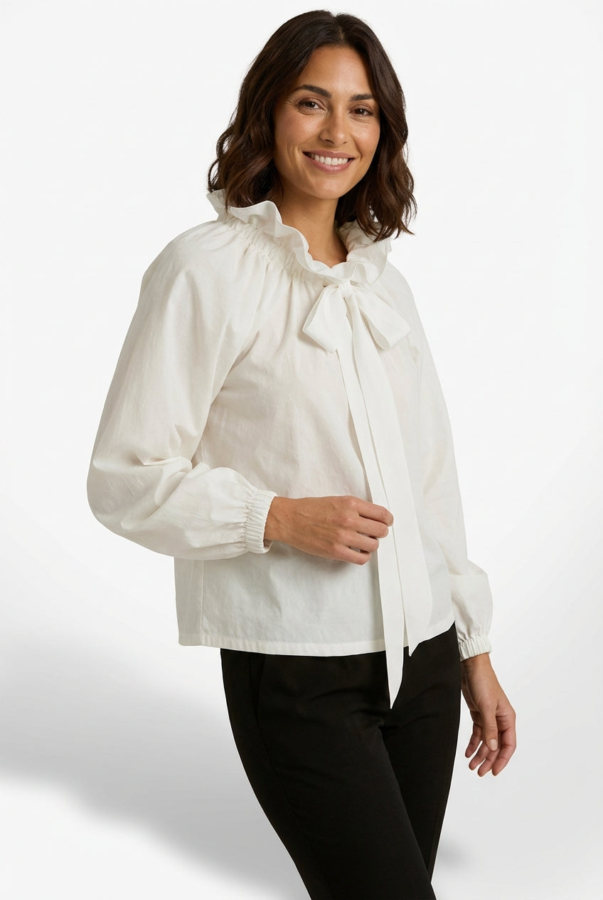 Puff Sleeve Blouse Top-tops > blouses-Laventaire-Laventaire