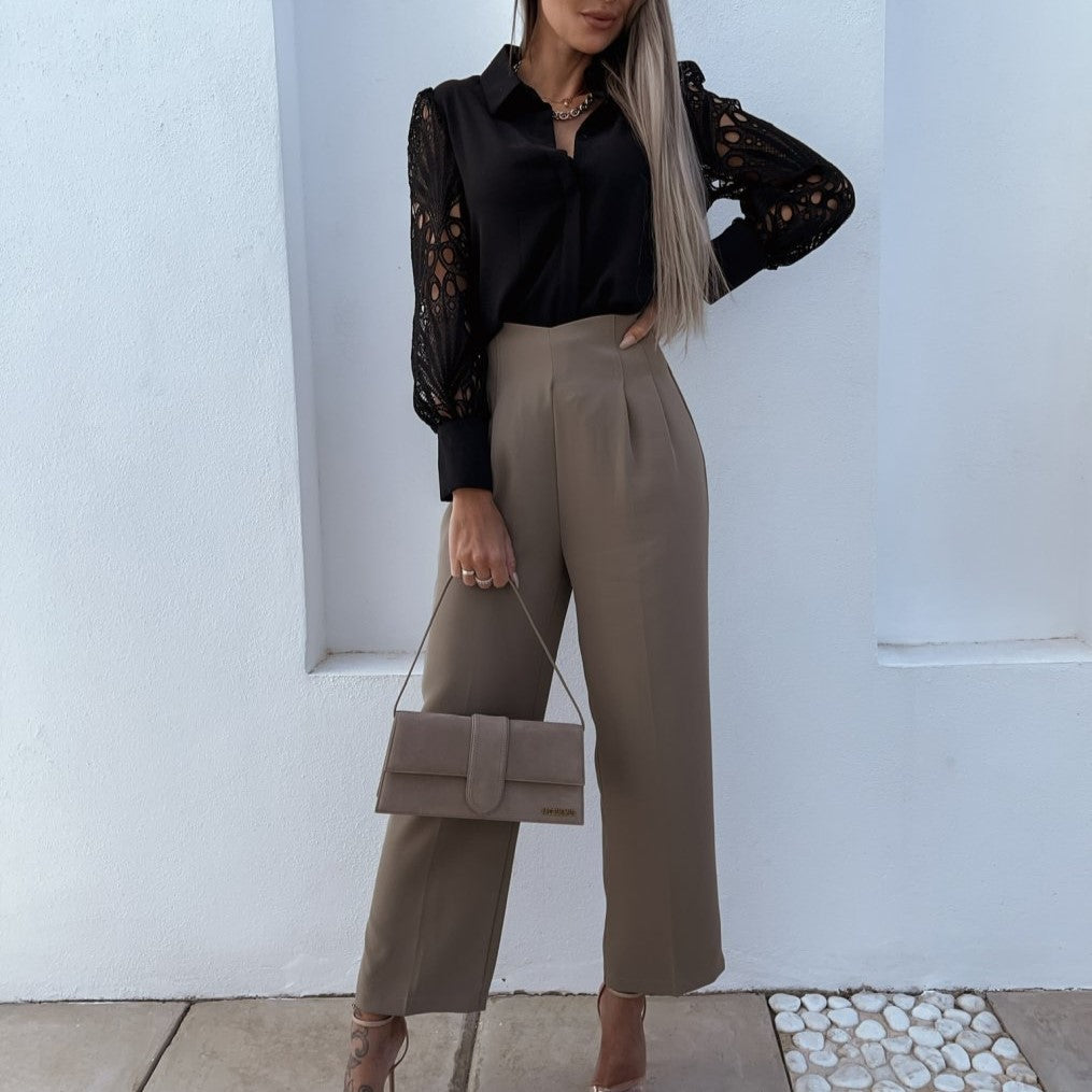 Puff Sleeve Blouse Top-tops > blouses-Laventaire-Laventaire